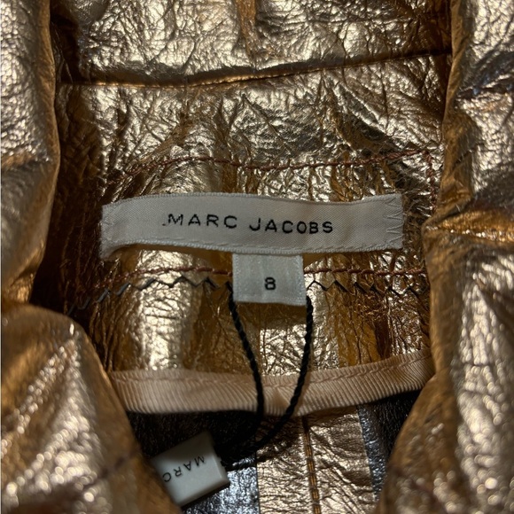 NEW Marc Jacobs‎ | Rose Gold Metallic Bomber Jacket Leather Sz 8 - Picture 4 of 12